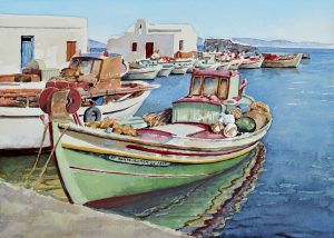 The little harbor of Naousa on the Island of Paros